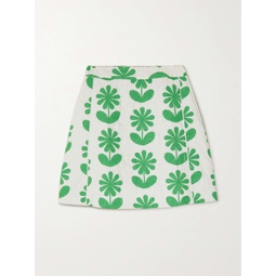 SINDISO KHUMALO Zaza quilted floral-print cotton mini skirt