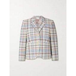 THOM BROWNE Cropped checked wool-canvas blazer