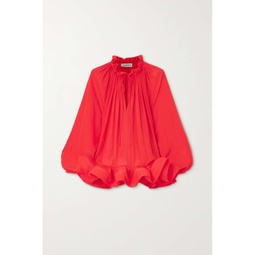LANVIN Ruffled gathered recycled-voile blouse