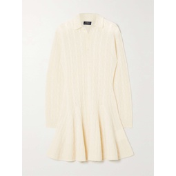 POLO RALPH LAUREN Cable-knit wool and cashmere-blend mini dress