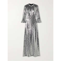 HVN Long Ashley sequined stretch-tulle maxi dress