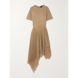 GIVENCHY Asymmetric stretch-jersey and pleated georgette dress