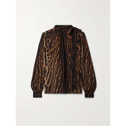 GIVENCHY Tie-neck leopard-print silk-blend georgette blouse