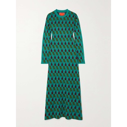 LA DOUBLEJ Leisure jacquard-knit cotton-blend maxi dress
