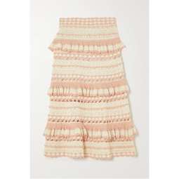 ZIMMERMANN Clover tiered crocheted cotton midi skirt