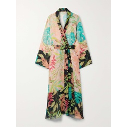 PATBO Tropicalia printed chiffon robe