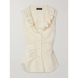 ISABEL MARANT Camenio ruffled silk and cotton-blend top
