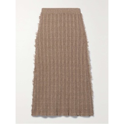 ACNE STUDIOS Frayed ribbed wool-blend midi skirt
