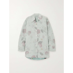 ACNE STUDIOS Oversized floral-print gingham linen shirt