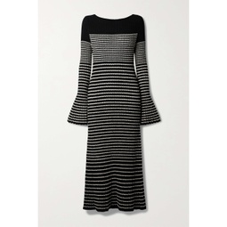 PROENZA SCHOULER Striped ribbed-knit midi dress