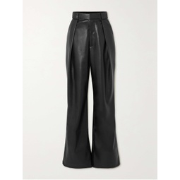 MOTHER Tunnel Vision pleated faux leather straight-leg pants