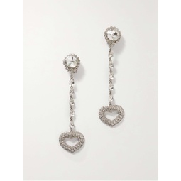 ALESSANDRA RICH Silver-tone crystal clip earrings