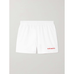 SPORTY & RICH Disco embroidered cotton-terry shorts