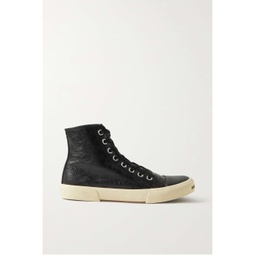 BALENCIAGA Paris High crinkled-leather sneakers