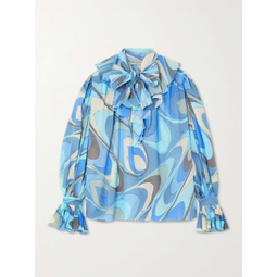PUCCI Onde ruffled printed cotton-voile blouse