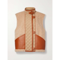 LORO PIANA Maikel quilted cashmere and leather-trimmed shearling vest