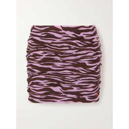 THE ATTICO Zebra-print stretch mini skirt