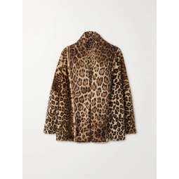 DOLCE&GABBANA Oversized leopard-print faux fur coat