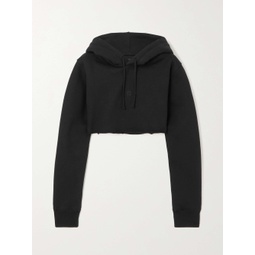 GIVENCHY Cropped embroidered cotton-jersey hoodie