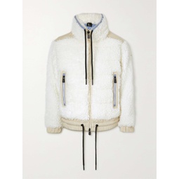 MONCLER GRENOBLE Appliqued shell-paneled faux shearling down ski jacket