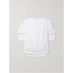 ANOTHER TOMORROW + NET SUSTAIN pinstriped organic cotton-poplin shirt