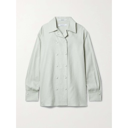 ANOTHER TOMORROW + NET SUSTAIN double-breasted linen shirt