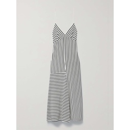TIBI Striped silk-crepe midi dress