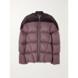 RICK OWENS Shearling-paneled quilted shell down jacket
