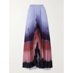 ALTUZARRA Lemnos asymmetric tie-dyed plisse-satin maxi skirt