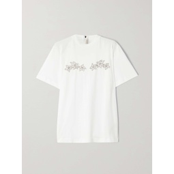 CHRISTOPHER KANE Crystal-embellished appliqued organic cotton-jersey T-shirt