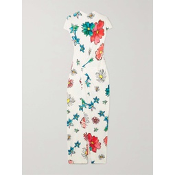 CHRISTOPHER KANE Gathered floral-print stretch-jersey maxi dress