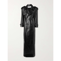SAINT LAURENT Belted leather trench coat