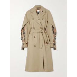 BURBERRY Belted layered double-breasted cotton-gabardine trench coat