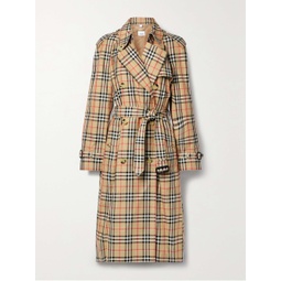 BURBERRY Harehope double-breasted checked cotton-gabardine trench coat