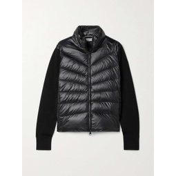 MONCLER Ribbed wool and quilted shell down jacket