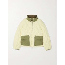 MONCLER Jonquille shell-trimmed quilted fleece down jacket