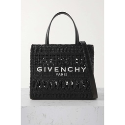 GIVENCHY G-Tote mini leather-trimmed embroidered macrame tote