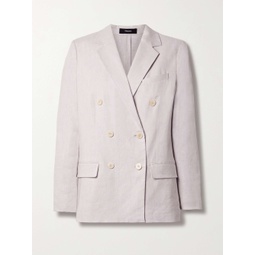THEORY Double-breasted linen-blend blazer
