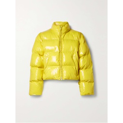 BALENCIAGA Cropped quilted padded glossed-shell coat