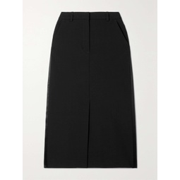 CO Satin-trimmed wool-blend skirt