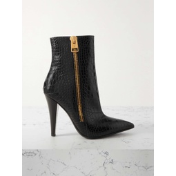 TOM FORD Croc-effect leather ankle boots