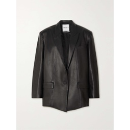 THE ATTICO Paneled topstitched leather blazer