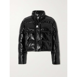 COURREEGES Cropped appliqued quilted vinyl jacket