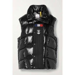 MONCLER GENIUS + adidas Originals Bozon jersey-trimmed quilted glossed-shell down vest