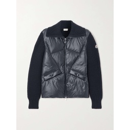 MONCLER Ribbed wool-blend and quilted shell down jacket