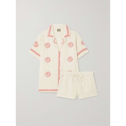 DESMOND & DEMPSEY + NET SUSTAIN embroidered linen pajama set