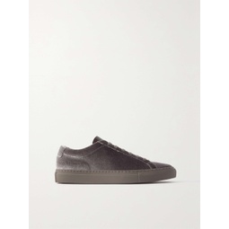 COMMON PROJECTS Achilles leather-trimmed velvet sneakers