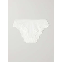 SKIMS Fits Everybody Cheeky Tanga lace-trimmed stretch briefs - Marble