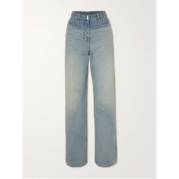 GIVENCHY Distressed two-tone straight-leg jeans