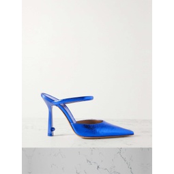 OFF-WHITE Lollipop metallic crinkled-leather mules
